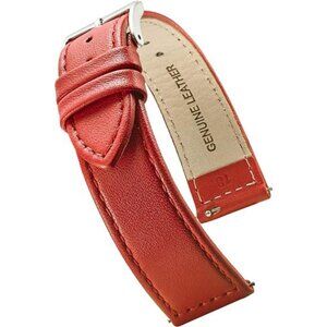 Stitched Genuine Leather Watch strap with Quick Release Spring Bars
